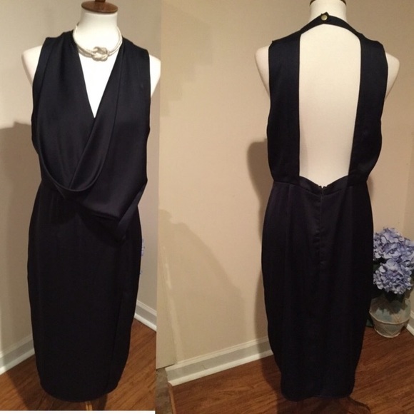 NWT ASOS Size 12 Drape Front Open Back Dress - Picture 2 of 8